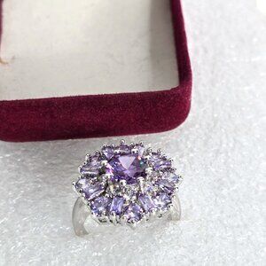 Vintage Sterling Silver Amethyst Ring